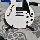 D'Angelico Premier SS Semi-Hollow Single Cutaway with Stop-Bar Tailpiece 2018 White