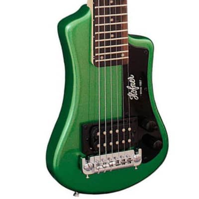 Hofner Shorty Travel Electric Guitar w/Bag - Metallic Dark Green Finish image 3