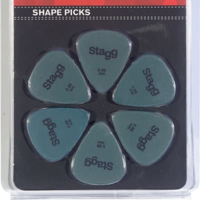 Pack of 6 Stagg 0.88 mm standard plastic picks for sale