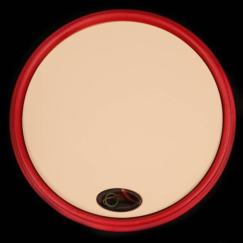 Offworld Percussion Invader V3R-GR Natural Tan Rubber Top, Red Rim & Mars Logo image 1