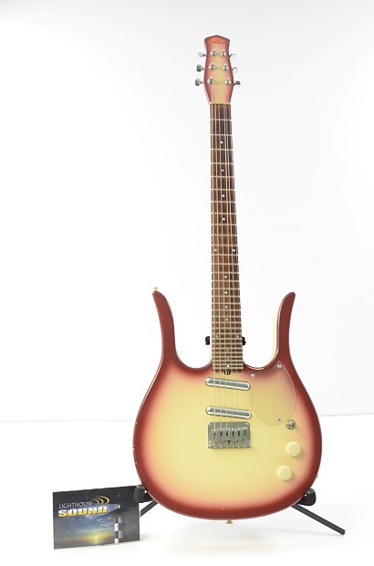 Jerry Jones Longhorn Guitarlin Guitar- Blood/Creamburst w/ Nice Hard Shell  Case