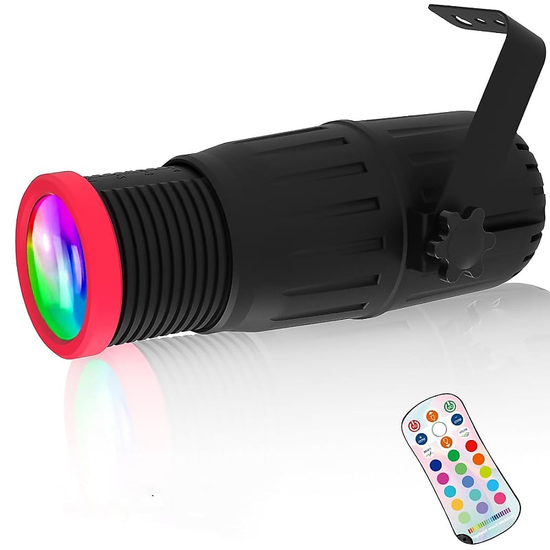 Pinspot Light, Manual Focus Mini Mirror Ball Spotlights, 18W Reverb