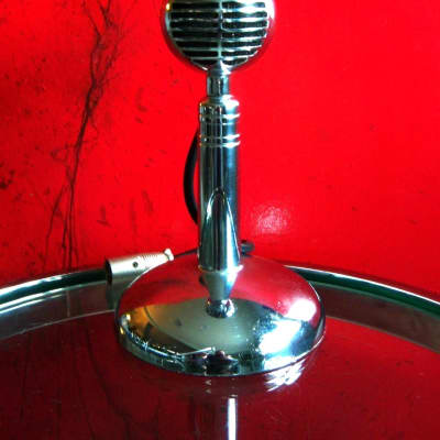 Vintage 1940's RCA MI-12017-G dynamic / crystal mod microphone Hi Z w cable & stand prop display Shure image 1