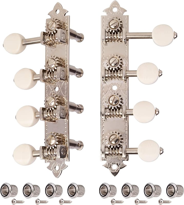 Golden Age F-style Mandolin Tuners, Relic nickel with ivoroid knobs image 1
