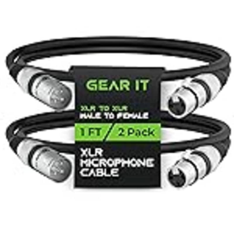 GearIT XLR to XLR Microphone Cable (10 Feet, 6 Pack) XLR Male to Female Mic Cable 3-Pin Balanced Shielded XLR Cable for Mic Mixer, Recording Studio, P