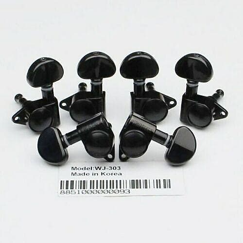 Black x6 Roto Style Full Size Tuners for Gibson/Epiphone® WJ-303-BK image 1