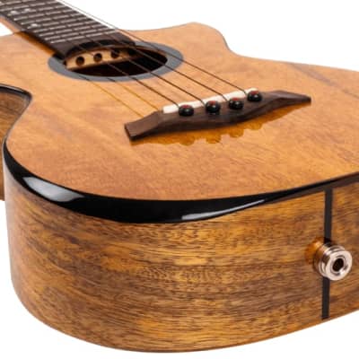 Flight Fireball EQ-A Tenor Ukulele New - solid mango body with dyed maple appointments image 9