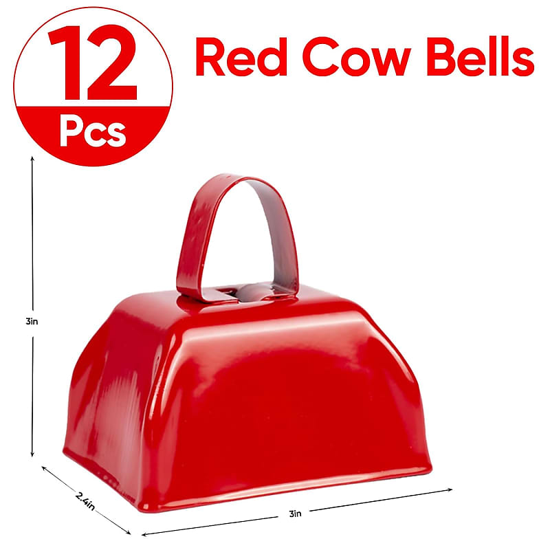 Cow Bell With Handle, 2 Pack Cowbells For Sporting Events, 10 Inch Cowbells  Noise Makers Cheering Bell For Football Games, Stadiums, Halloween Gifts