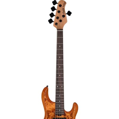 Sterling by Music Man STINGRAY35 HH 5-STRING BASS GUITAR (Amber, Rosewood FRETBOARD) image 3