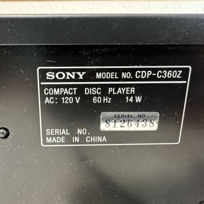 Sony CDP-C360Z CD Changer 5 Compact Disc Player HiFi Stereo Vintage Home Audio image 6