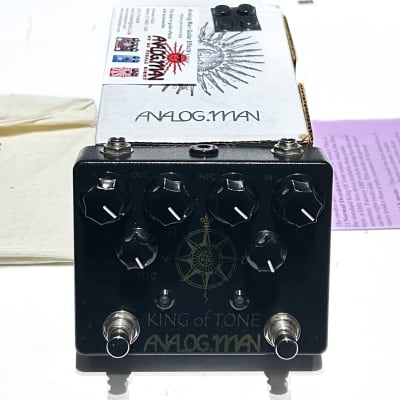 Analogman King of Tone V4 Black with High Gain Buffer Guitar Pedal