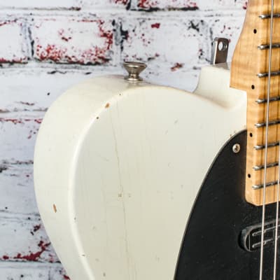 Fender 2017 Custom Shop Black Anodized Journeyman Relic Telecaster Electric Guitar, Aged Opaque White Blonde w/ Glaser B-Bender & Original Case x7975 (USED) image 13