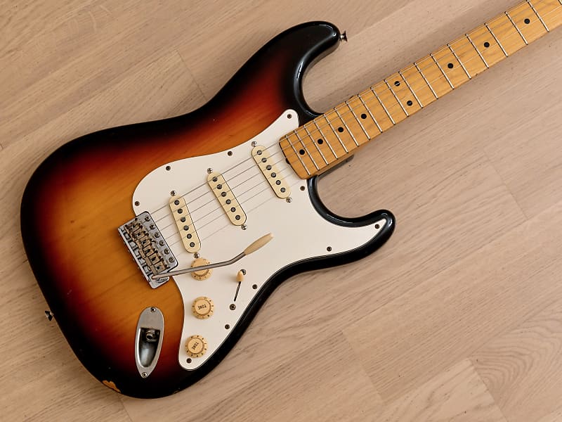 1980s Fender Stratocaster Partscaster ST57 & ST62 Sunburst w/ USA Pickups,  Japan MIJ Fujigen