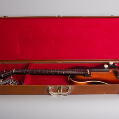 National  Model 1122 Cosmopolitan Solid Body Electric Guitar (1953), ser. #X-24048, original brown hard shell case. image 10