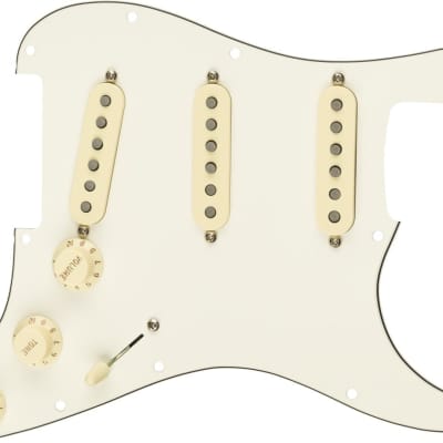 Fender Pre-Wired Strat Pickguard, Tex-Mex SSS, Parchment 11 Hole PG WBW image 2
