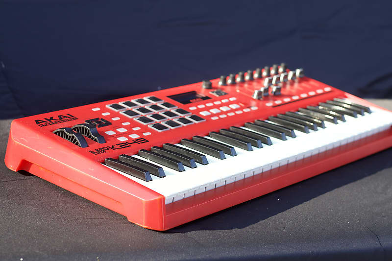 Rare red akai mpk249 midi controller reverb