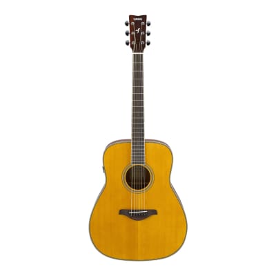 Yamaha FG-TA Vintage Tint Dreadnought TransAcoustic Guitar, Spruce Top, Mahogany Sides, Active Piezo with Guitar Stand image 3