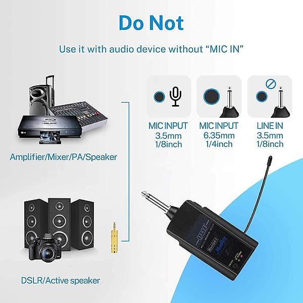Wireless Microphone Headset, UHF Wireless Headset Mic System, 160 ft Range,  Headset Mic And Handheld Mic 2 In 1, 1/8''&1/4'' Plug, For Speakers, Voice