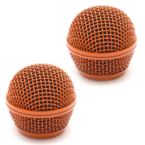 Seismic Audio SA-M30Grille-ORANGE-2PACK Replacement Steel Mesh Mic Grill Heads (2-Pack)