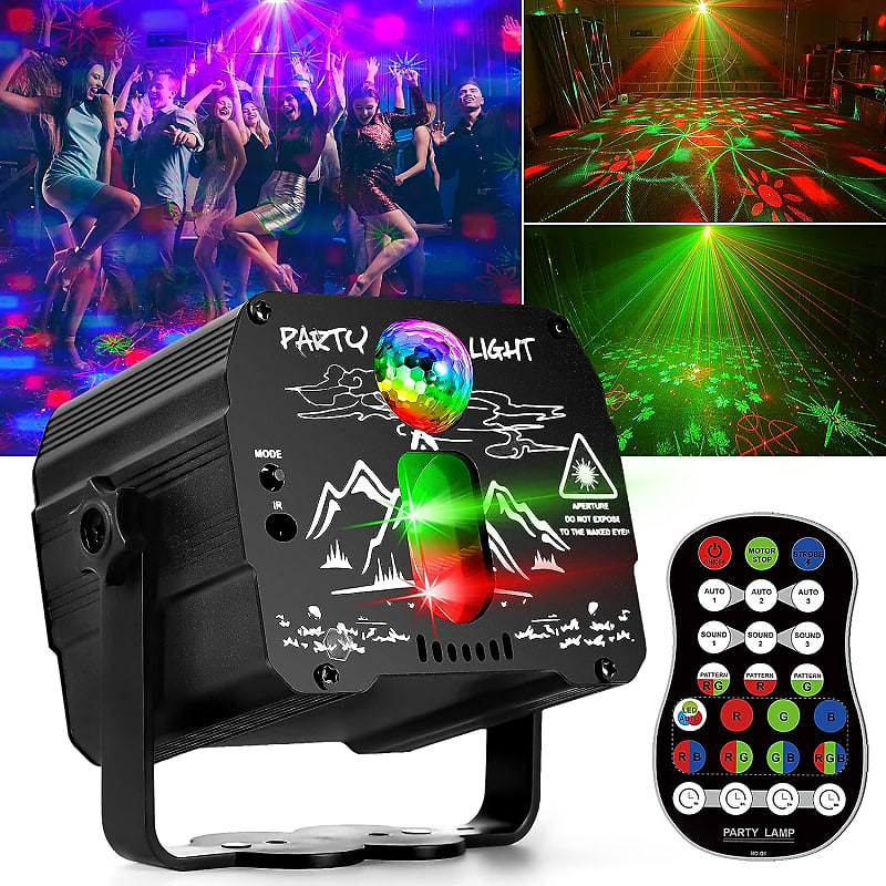 Hiring – Large 2 in 1 Music Activated LED Disco Light + RG Laser Party Light  / Stage Light with Remote Control - Party Lights Company