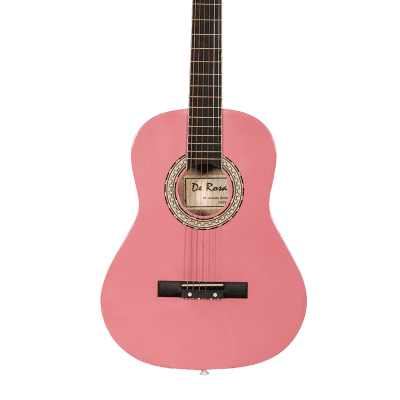 De Rosa DKG36-PK Kids Acoustic Guitar Outfit Pink w/Gig Bag, Strings, Pick, Pitch Pipe & Strap image 2