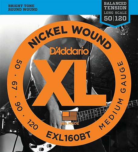 D'Addario EXL160BT Nickel Wound Bass Guitar Strings, Balanced Tension Medium, 50-120(New) image 1