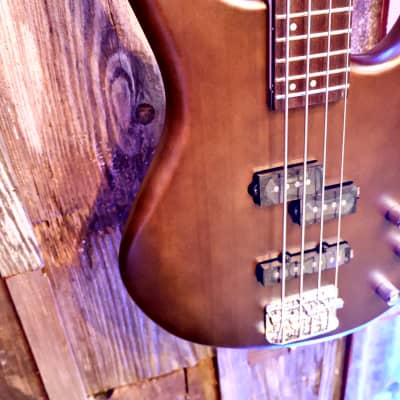 Cort Action PJ OPW 4-String Bass Open Pore Walnut image 15