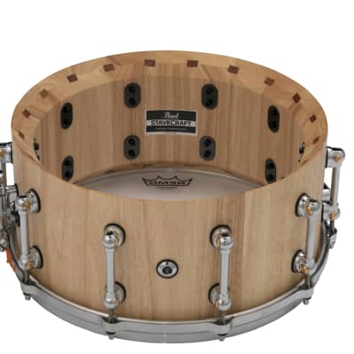 Pearl StaveCraft 14"x6.5" Thai Oak Stave Snare Drum Hand-Rubbed Natural Finish | Authorized Dealer image 2