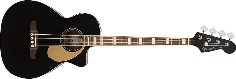 Fender California Series Kingman Bass V2 4-String Spruce / Mahogany with Walnut Fretboard - Black image 1