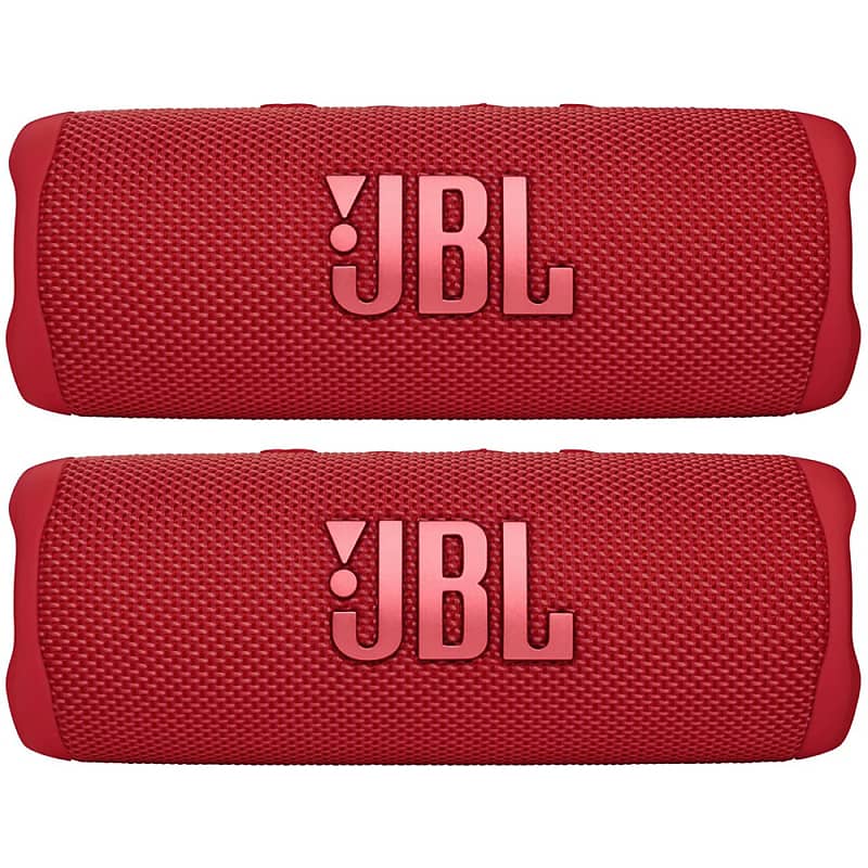 JBL Flip 6 Portable Waterproof Bluetooth Speaker Red 2 Pack image 1