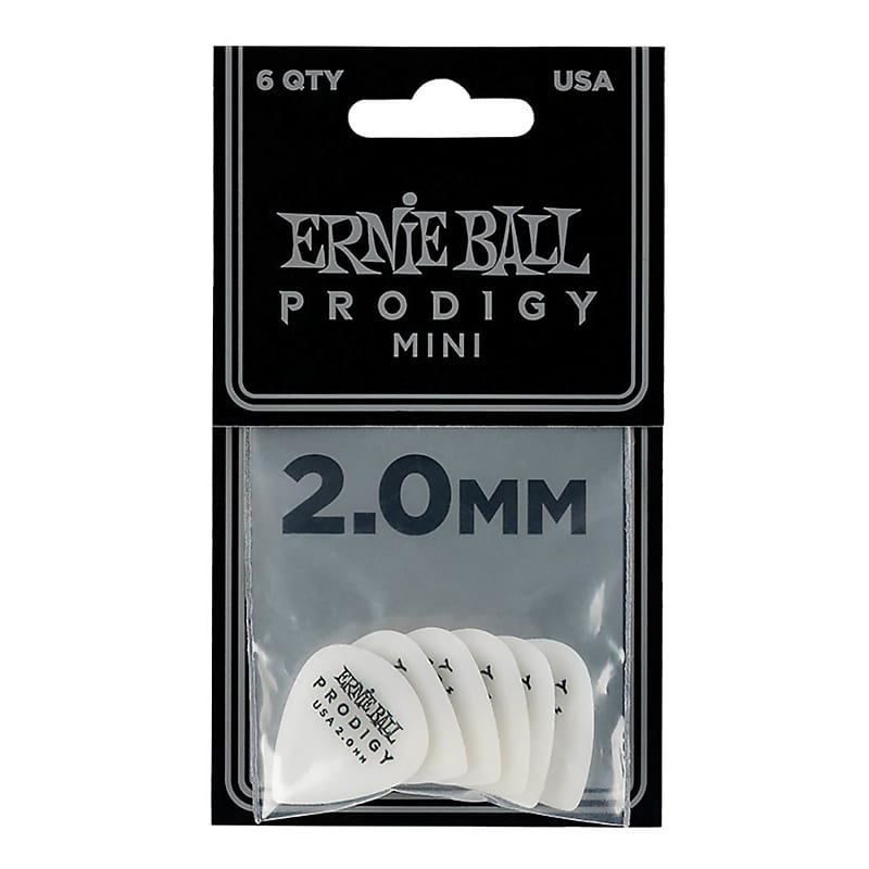 Ernie Ball Prodigy White 3s Mini 2.0mm Guitar Picks - 6-Pack image 1