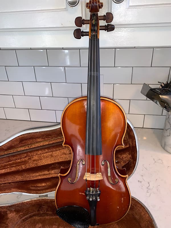 E.R. Pfretzschner Copy of Antonius Stradivarius Jr Violin W/Case & Bow 1977 Natural Finish, 22" L image 1