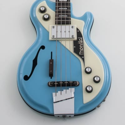 Italia Mondial Classic Bass, Italia blue, semi-hollow, Piezo Bridge , Resoglass top, made in Korea image 3