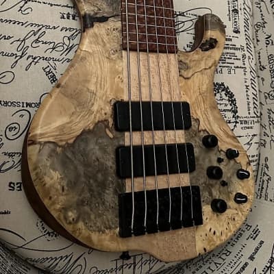 Muckelroy HMC Fretless 6 String 2014 - Buckeye Burl image 4