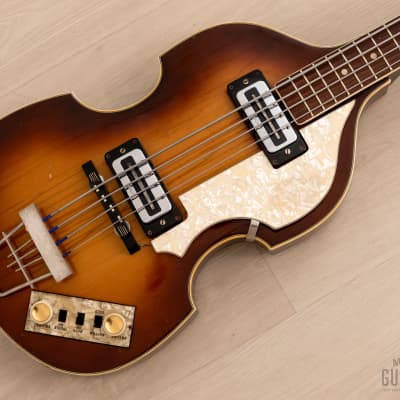 1974 Hofner 500/1 Beatle Bass Vintage Violin Bass 100% Original w/ Blade Pickups, Case image 1
