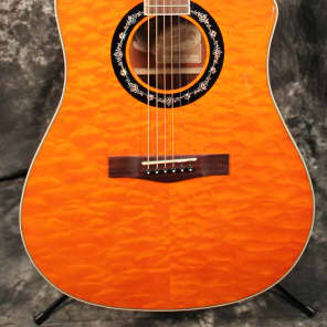 2015 Fender T-Bucket 300 CE Cutaway Acoustic-Electric Dreadnought Guitar Amber - Trans Amber image 7