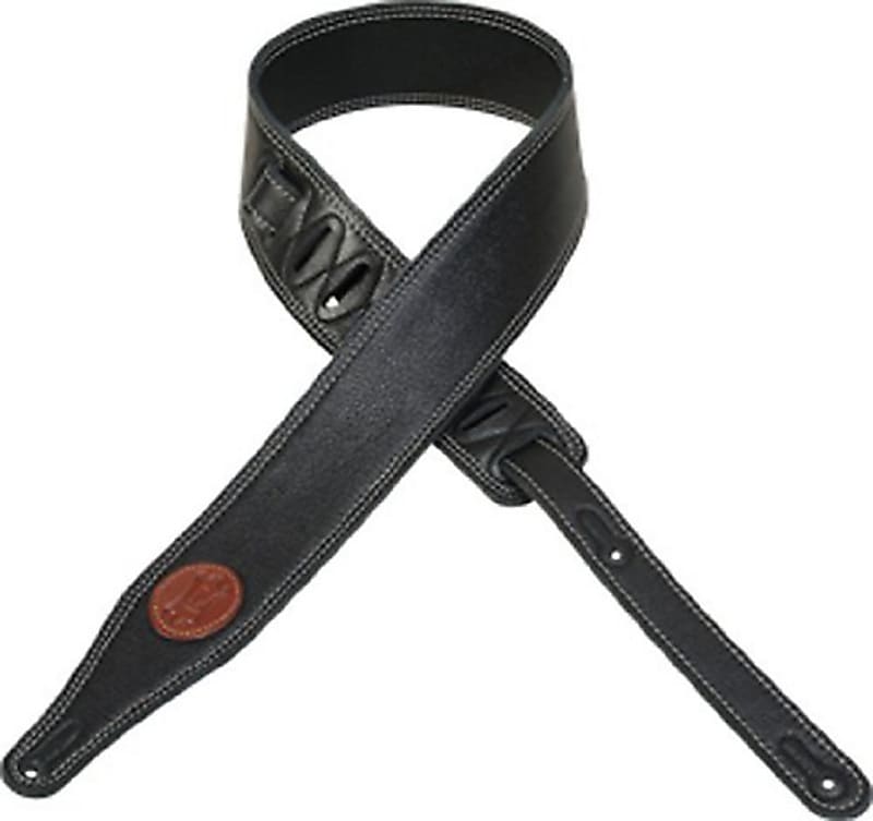 Levy's Leathers M7GP-BLK 2 Garment Leather Guitar Strap, Black