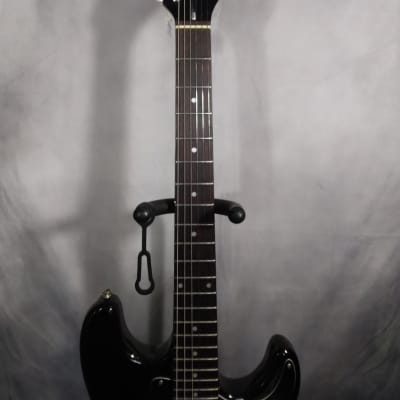 Memphis Vintage Rare "Strat" Style Electric Guitar 1980s - Black image 7