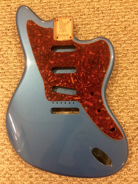 Alder Warmoth Jazzmaster Body Lake Placid Blue tortoise pickguard routed for Stratocaster pickups