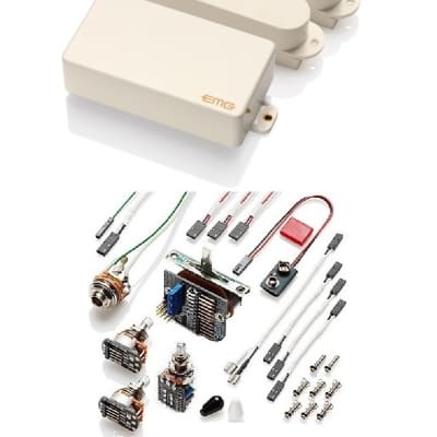 EMG SA / SA / 89 Ivory HSS Active Strat Pickup Set 2 Single Coils