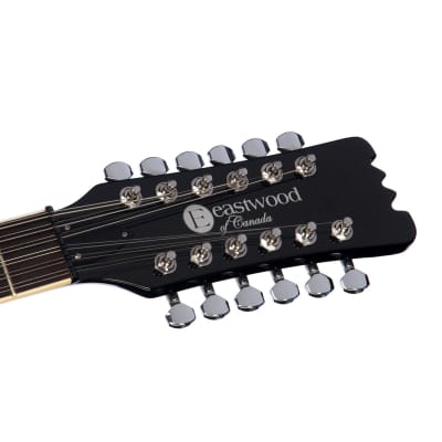 Eastwood Guitars Sidejack 12 DLX - Black and Chrome - Mosrite-inspired 12-string electric guitar - NEW! image 10