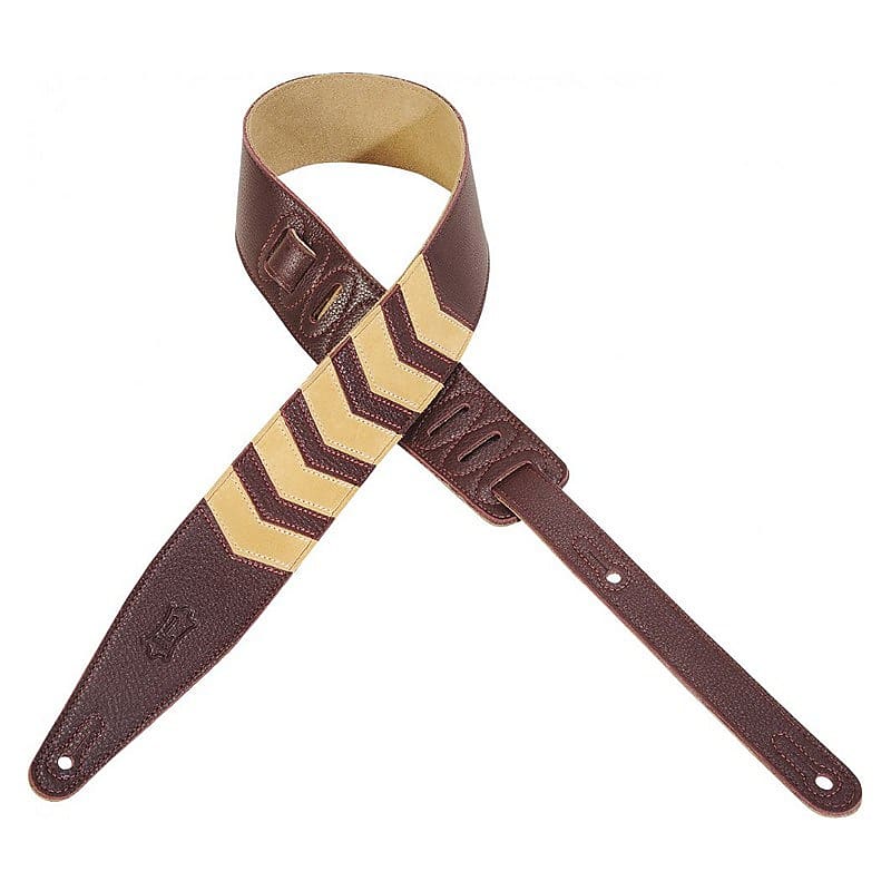 Levy's MG317CV-BRG Garment Leather Guitar Strap with Chevron Inlays image 1