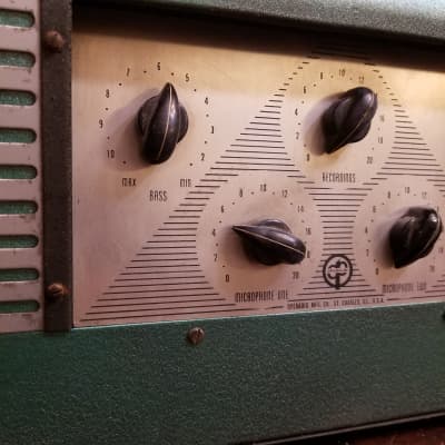 Operadio 1A30 Art Deco Theatre or PA Tube Amp 6L6 6J7 20 Watt 1947 - Wrinkled Green and Grey image 5