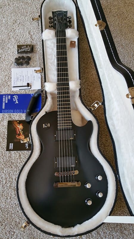 2016 Gibson Les Paul Gothic Studio Satin Black EMG Richlite 2016 Gibson Les Paul Gothic Studio Satin Black EMG Richlite