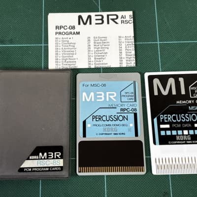 KORG M3R PCM PROGRAM CARDS PERCUSSION RSC-8S MSC-08 & RPC-08 w/ case