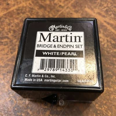 Martin Bridge & Endpin Set - White w/ Pearl Inlay - 18APP45 image 6