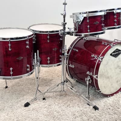 Craviotto 22/10/12/14/16/6.5x14" Solid Maple 2021 Drum Set - Red Stained Maple Gloss Lacquer image 3