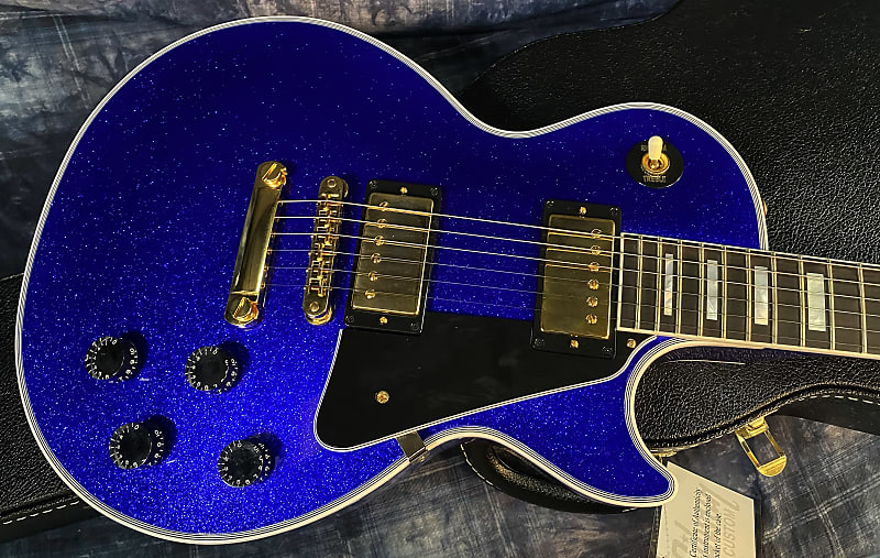 NEW ! 2024 Gibson Special Order Custom Shop Les Paul Custom Dealer Select - Dark Blue Sparkle - Authorized Dealer - 10.45 lbs - G03843 image 1