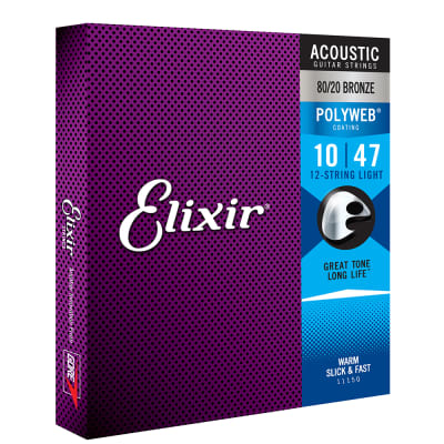 Elixir 11152 Nanoweb 80/20 Bronze 12-String Light Acoustic Guitar Strings image 4