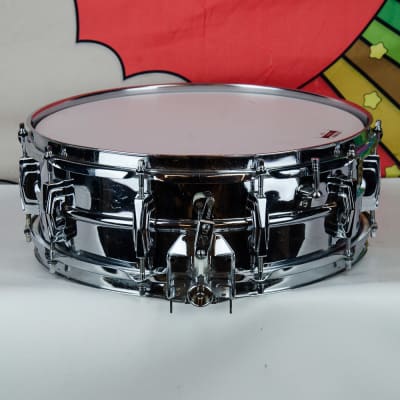 Used Early 60's Ludwig 14 x 5" Super Sensitive Chrome over Brass Snare Drum, as is image 3